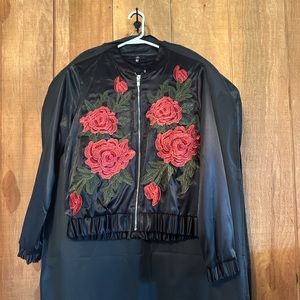 Missguided Rose Bomber Jacket